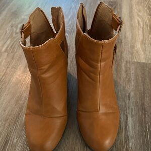 Cupid Tan Ankle Booties Smooth Leather